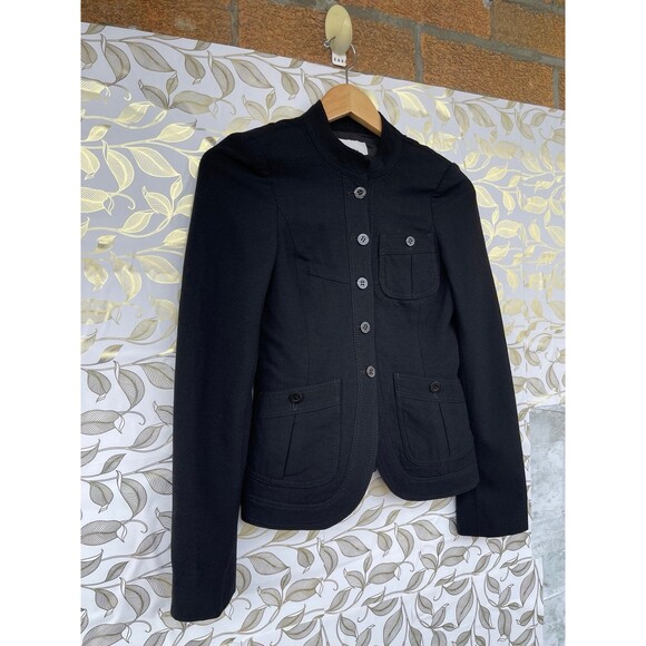 UMA Estnation Black Military Blazer | Dark Academia Stand Collar Jacket 38/4 - Picture 4 of 12